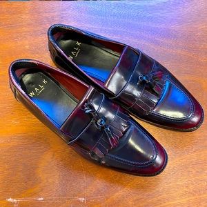Walk London Oxblood Tassel Loafers - Size 11